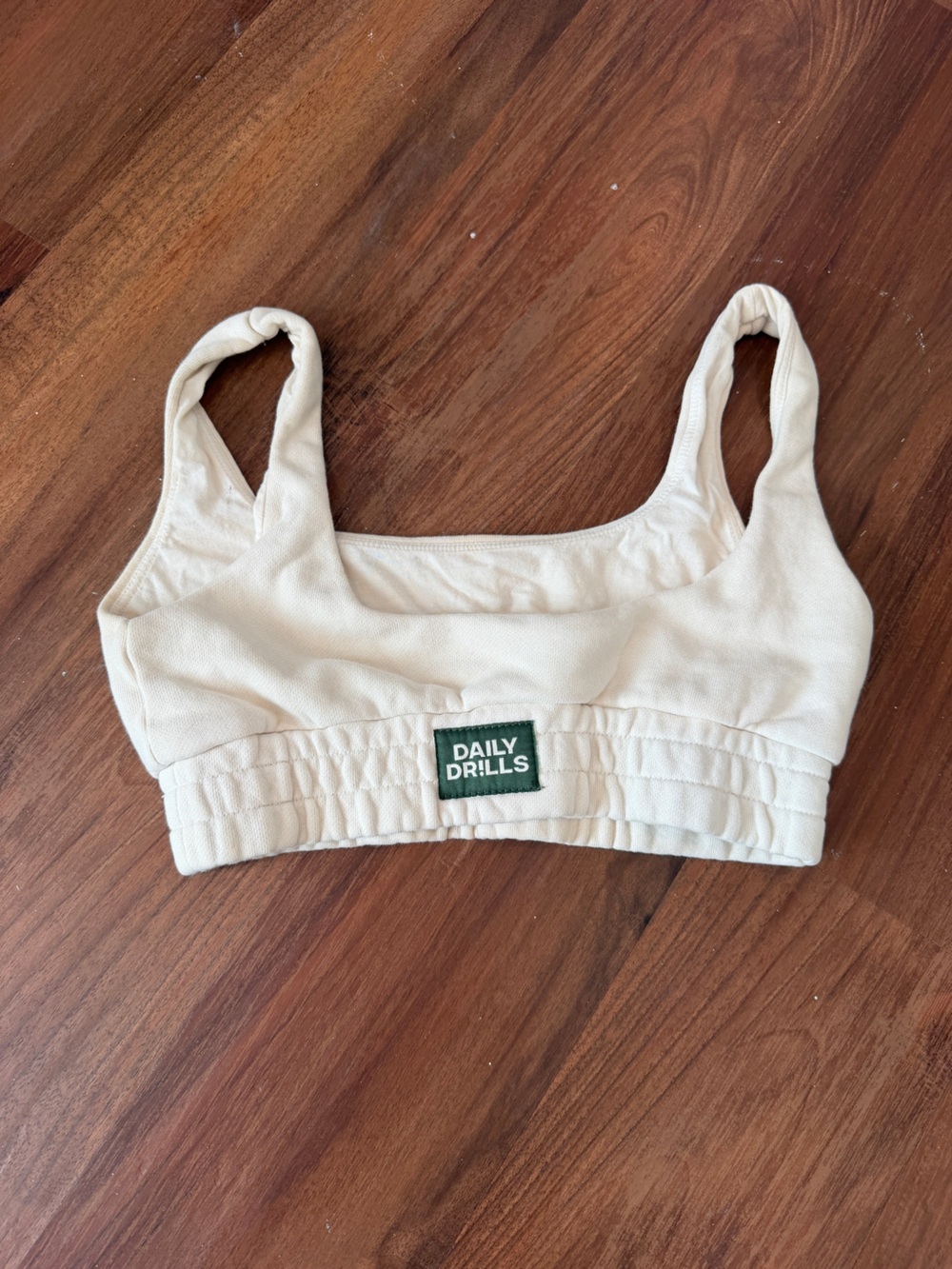 Daily Drills Cream Sweatset Bra